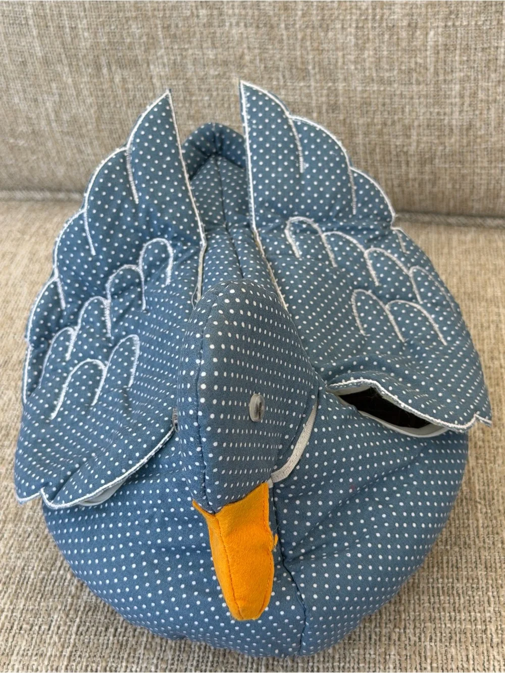 NWT Vintage Cottagecore Chadwick Mallard Duck Bun Basket Wicker Bread Warmer NOS